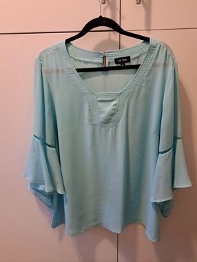 Melanie Lyne, 'Lily Moss' Aqua Blouse